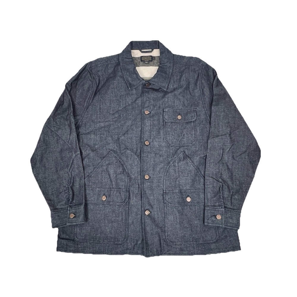Pendleton Blue Denim Chore Jacket Men's 2XL Blanket Lined Workwear Barn Coat EUC